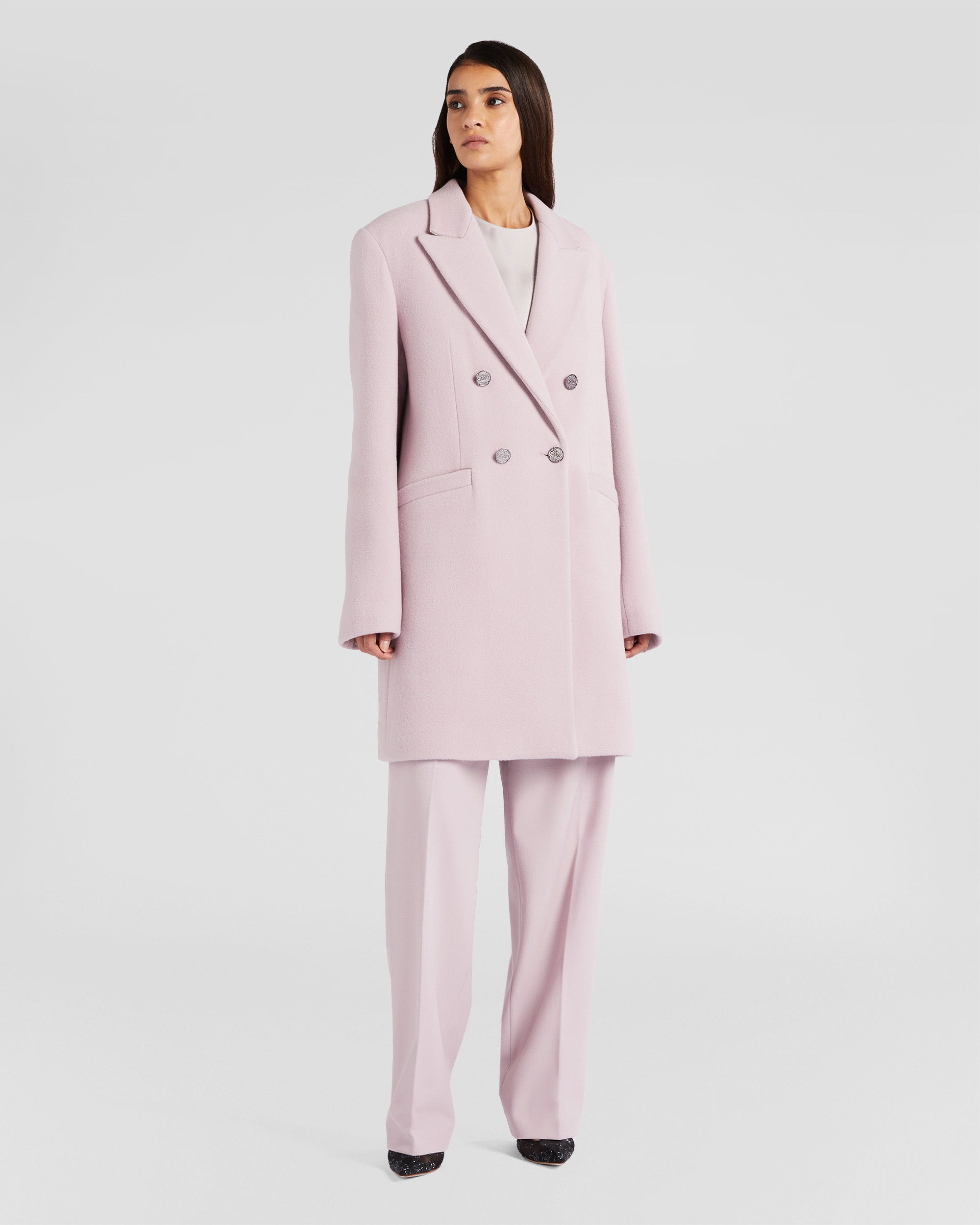 Double-breasted wool blend coat - Genny