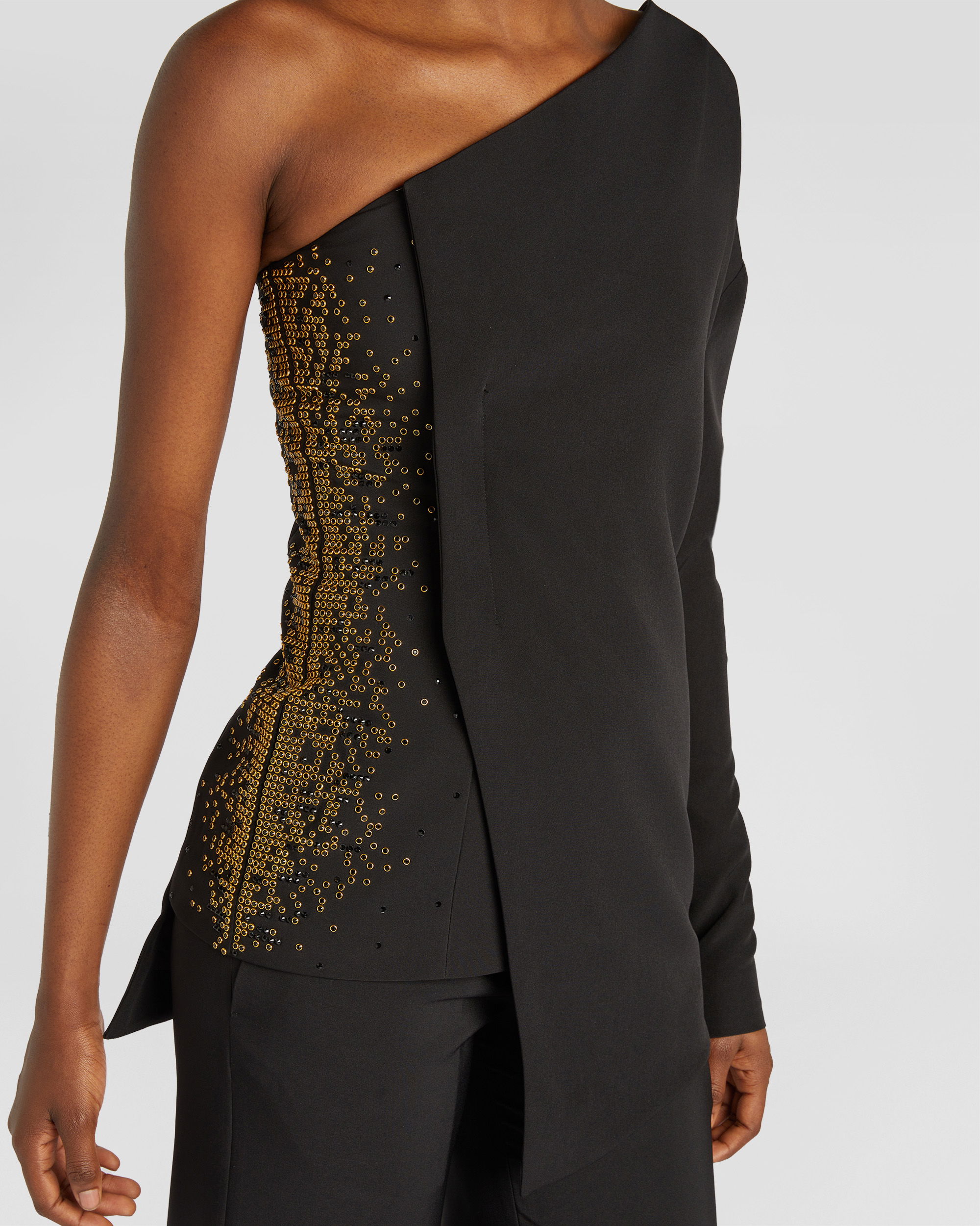 Embroidered one-shoulder top | Genny