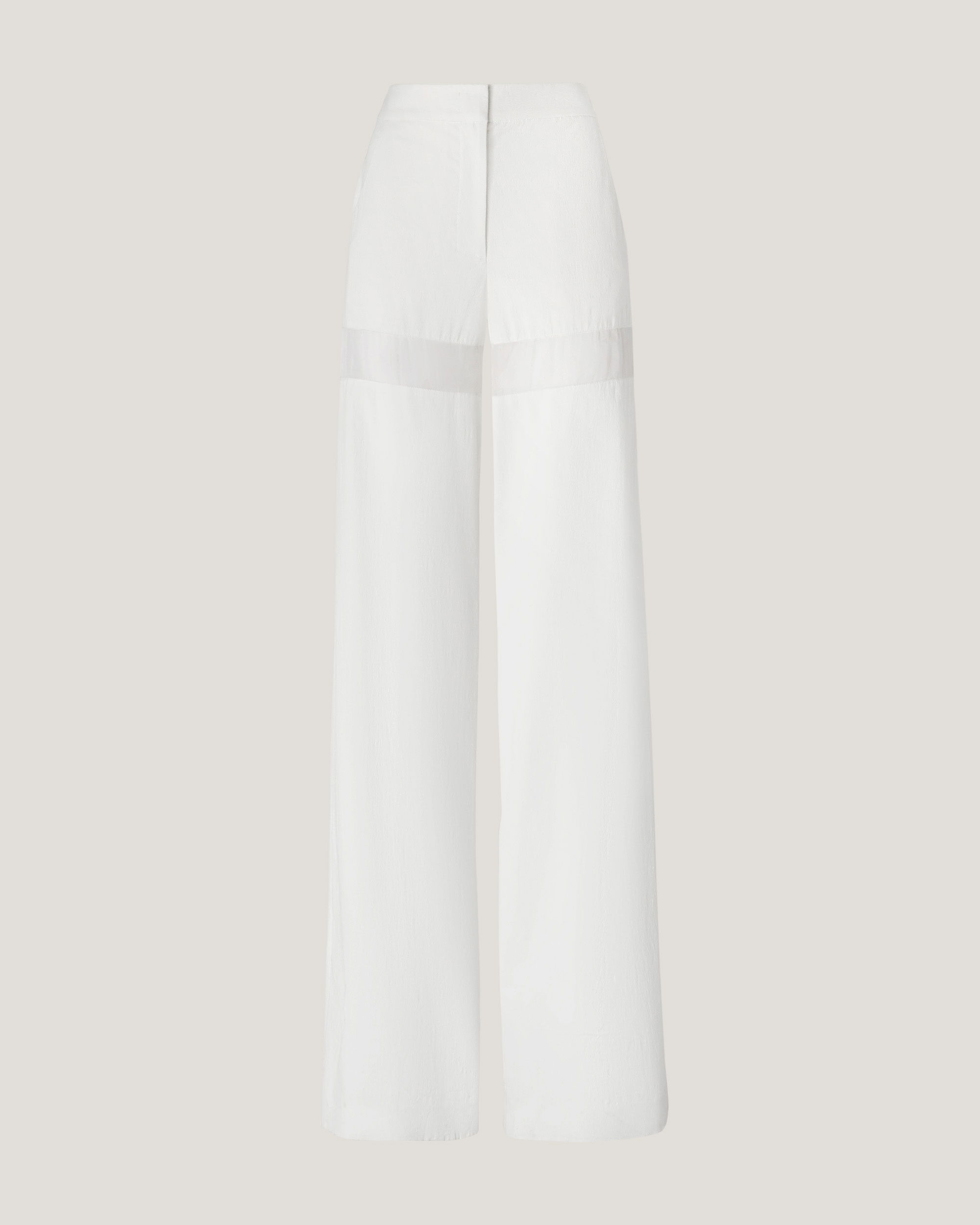 Cotton pants with sheer insert | Genny