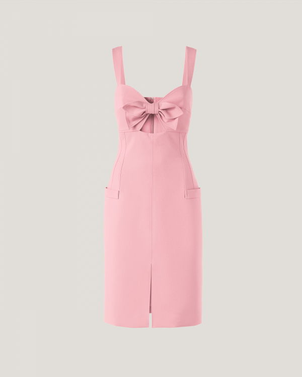 Sleeveless dress with bow