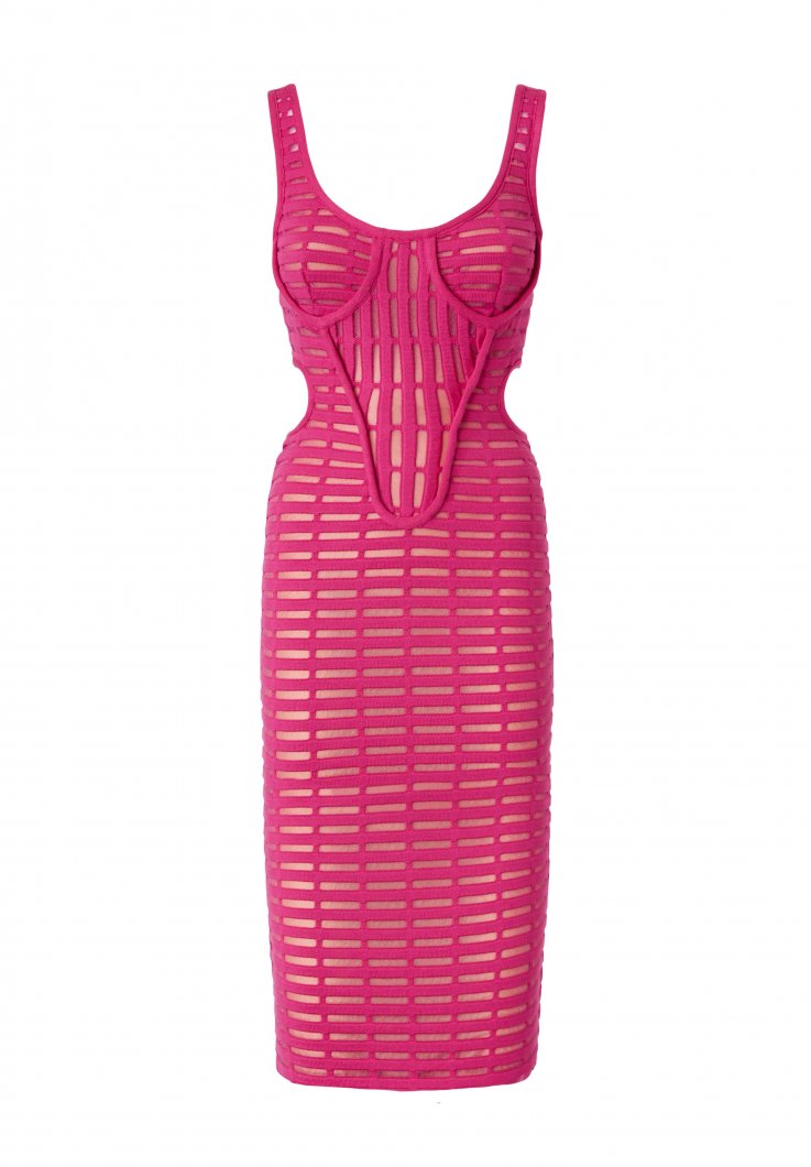 Fuchsia iconic dress with cut out