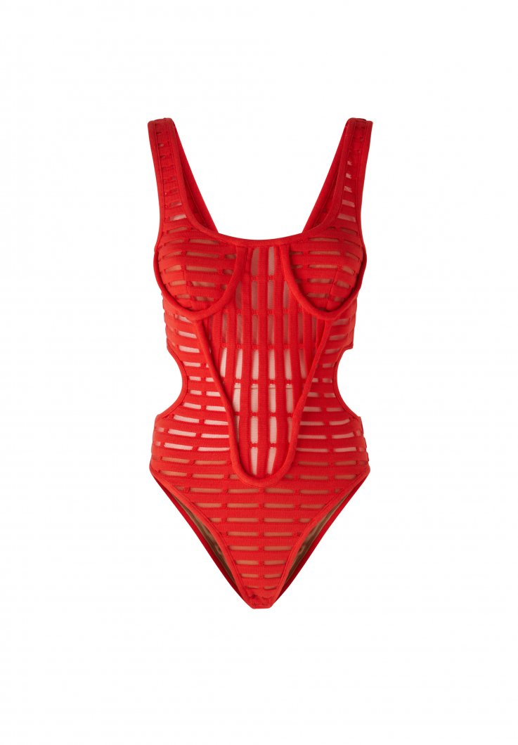 Red iconic swimsuit
