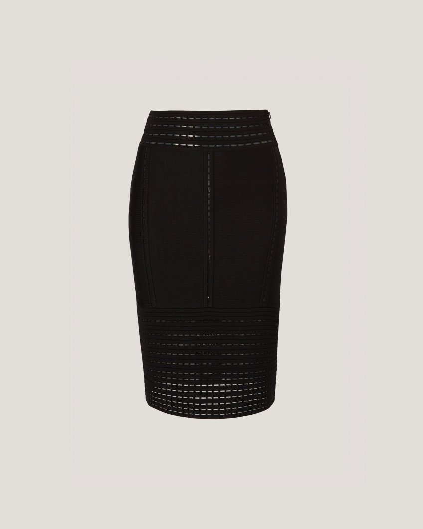 Black skirt with iconic embroideries