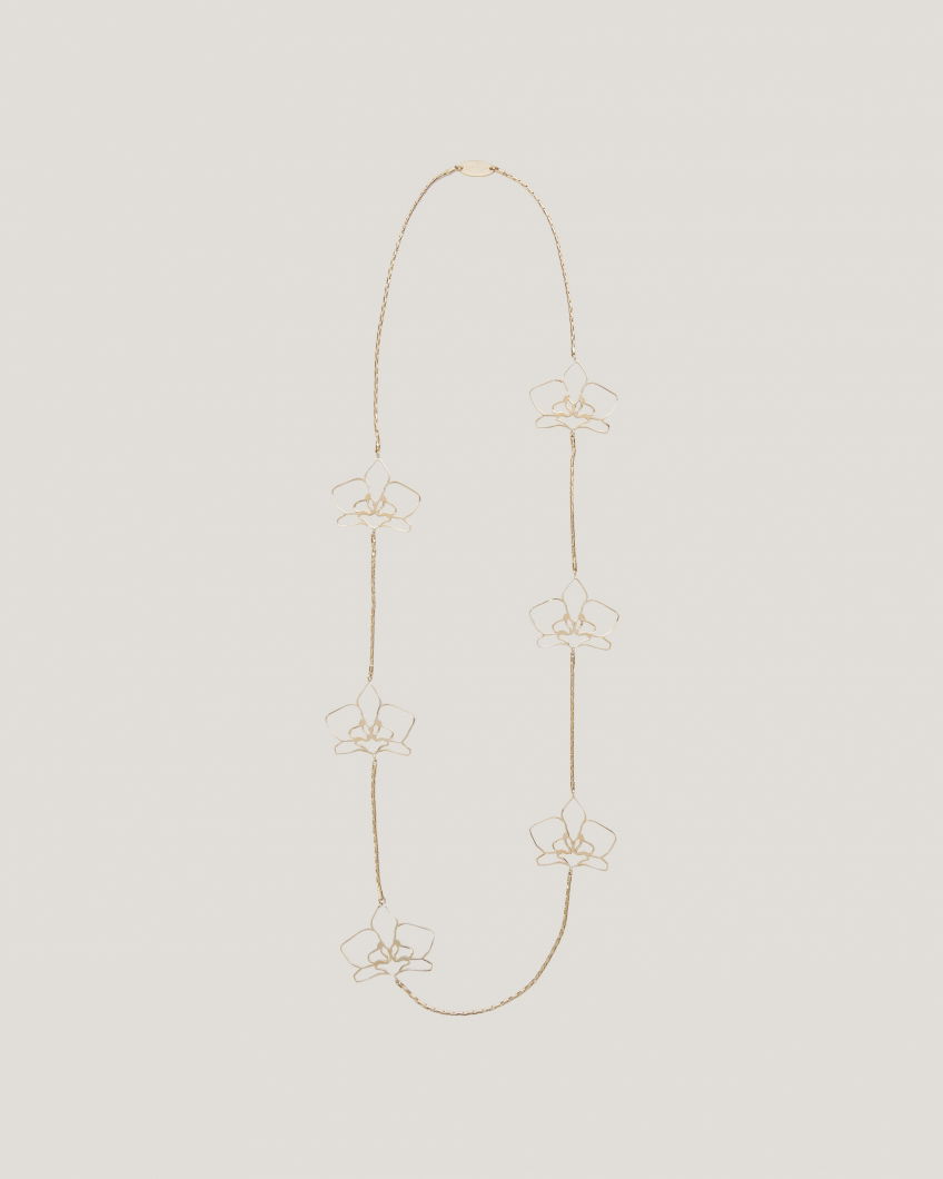 Orchid outline nacklace