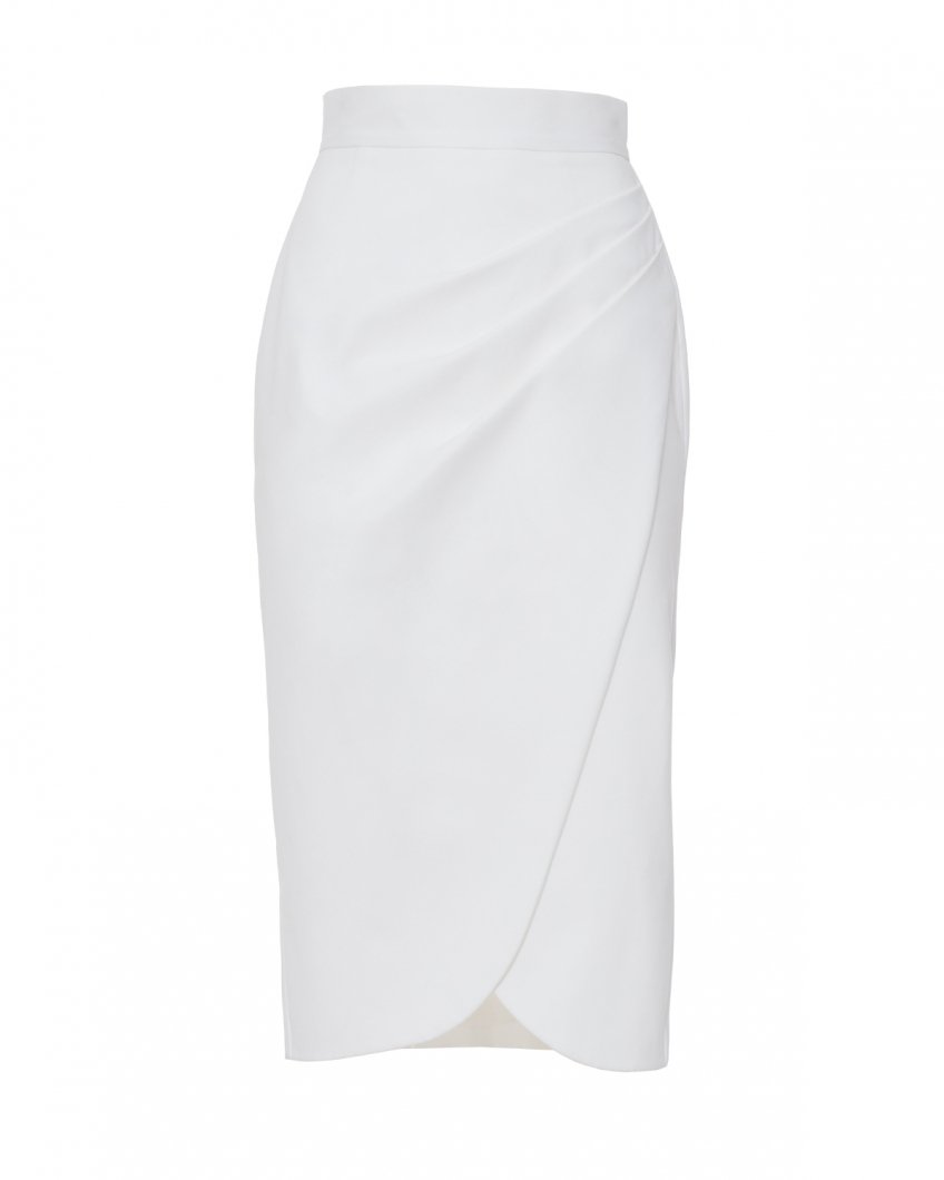 White velvet wrap skirt 