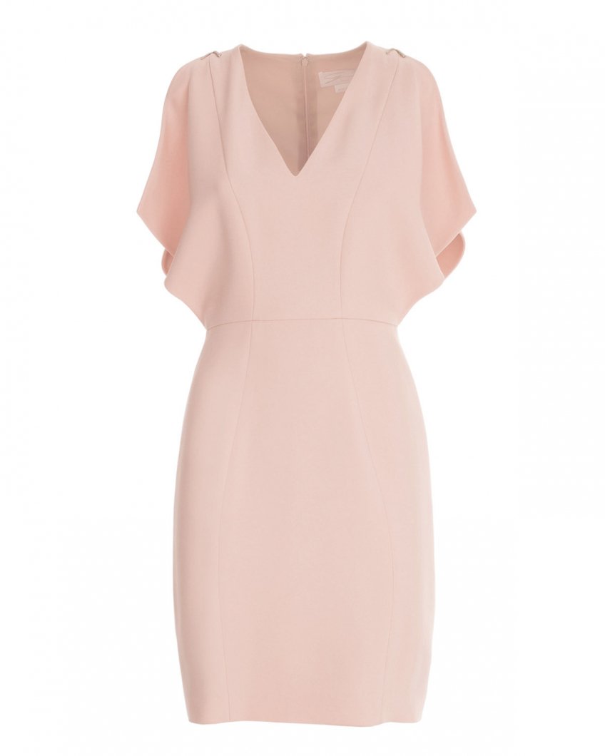 Pink stretch off-the-shoulder minidress