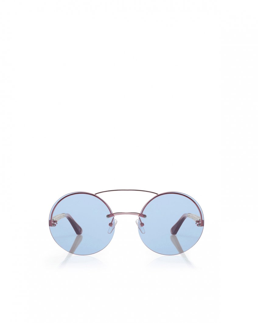 Round double bridge sunglasses blue
