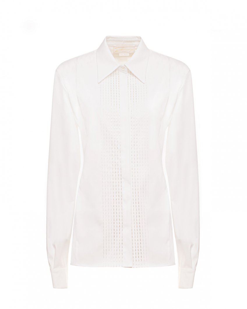 White stretch cotton shirt 