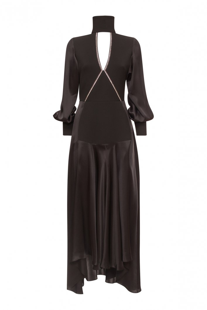 Black high neck dress 