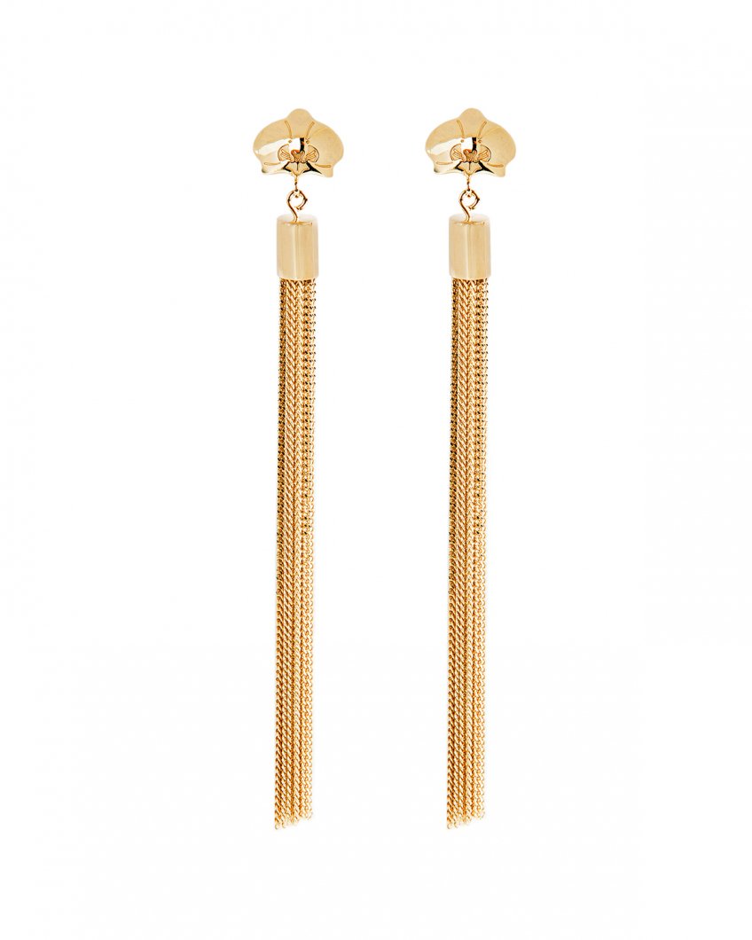 Pendant gold-plated earrings