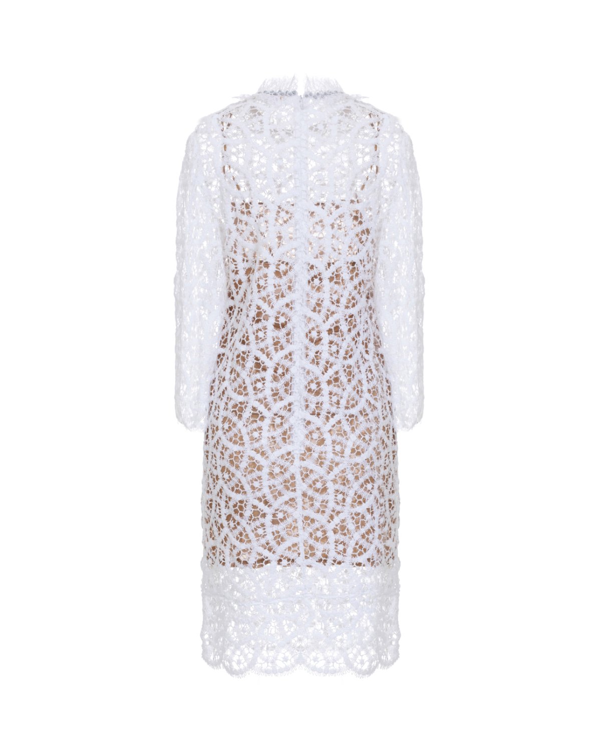 White 3/4-sleeve macrame dress | Sale, -40% | Genny