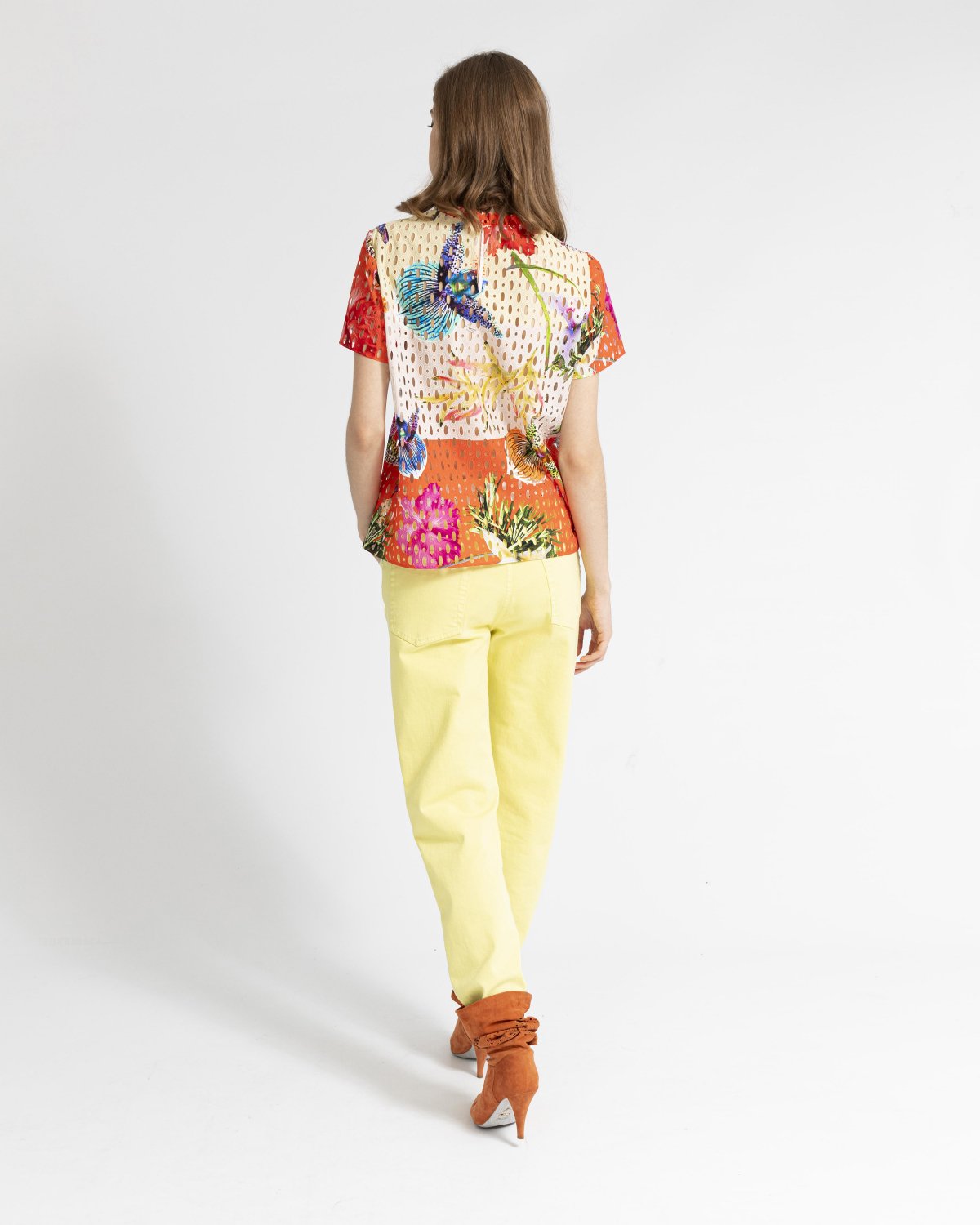 Floral print sangallo lace blouse | Temporary Flash Sale | Genny