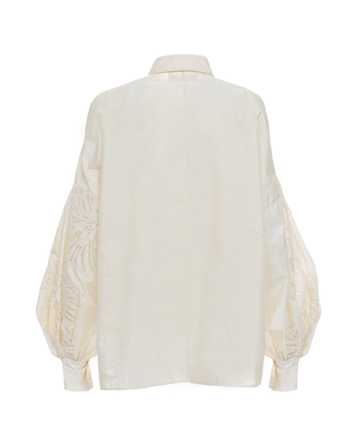 Taffeta blouse with embroidered sleeves. | Temporary Flash Sale | Genny