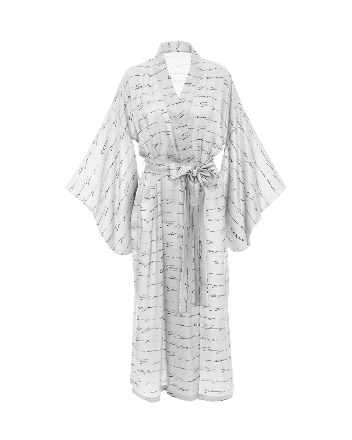  I love you printed long silk white kimono | Leisurewear, Gifts, Valentine's Day | Genny