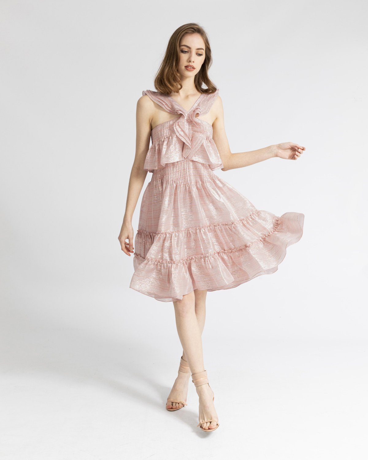 Pink ruched silk dress | -40% | Genny