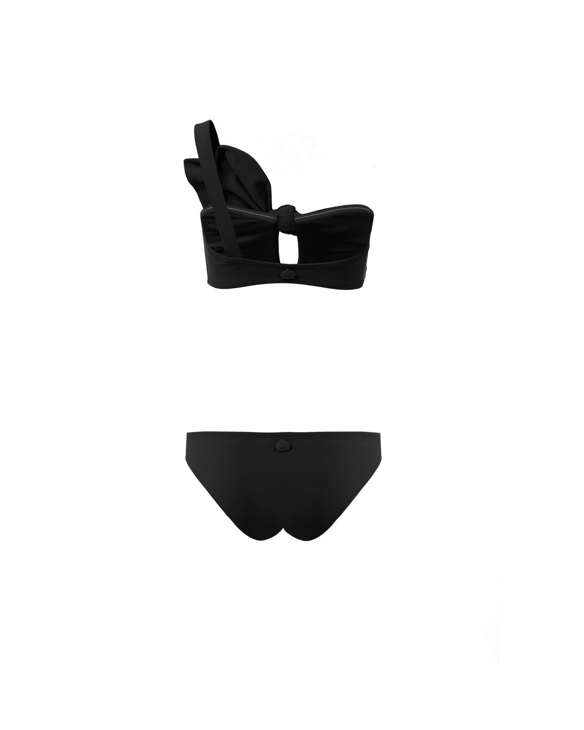 Bikini nero monospalla con fiocco | Swimwear, Collezione Capri | Genny