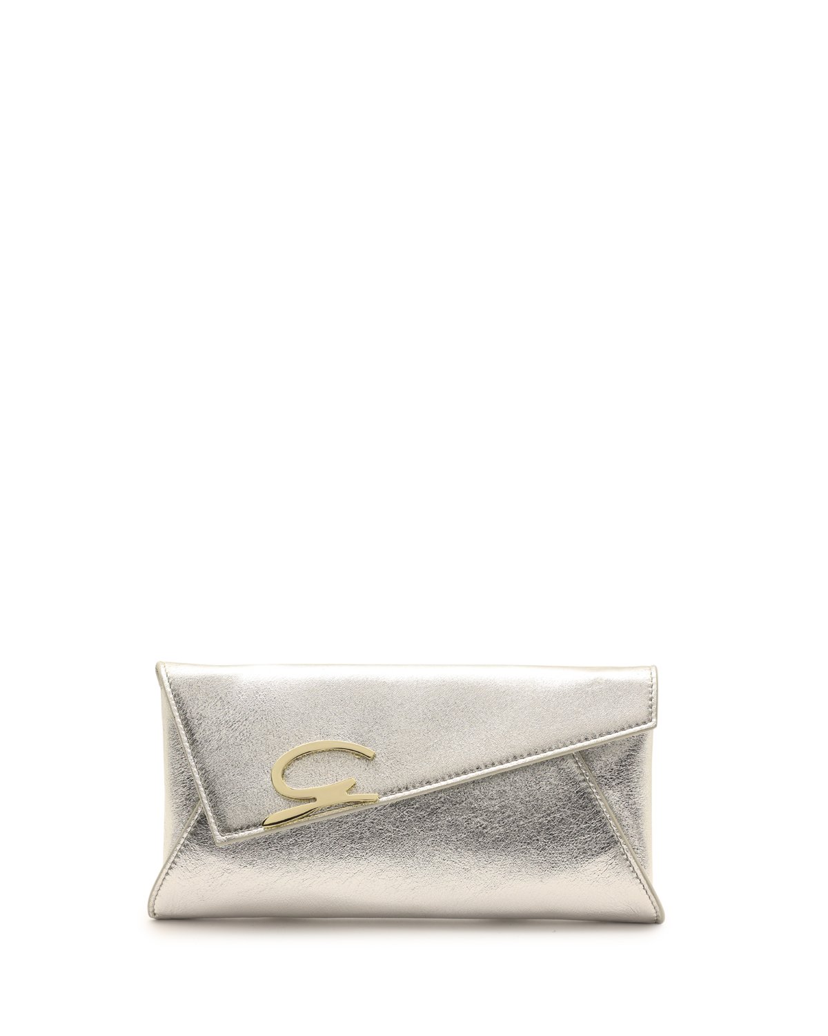Silver envelope leather clutch | Accessories, Party Collection | Genny