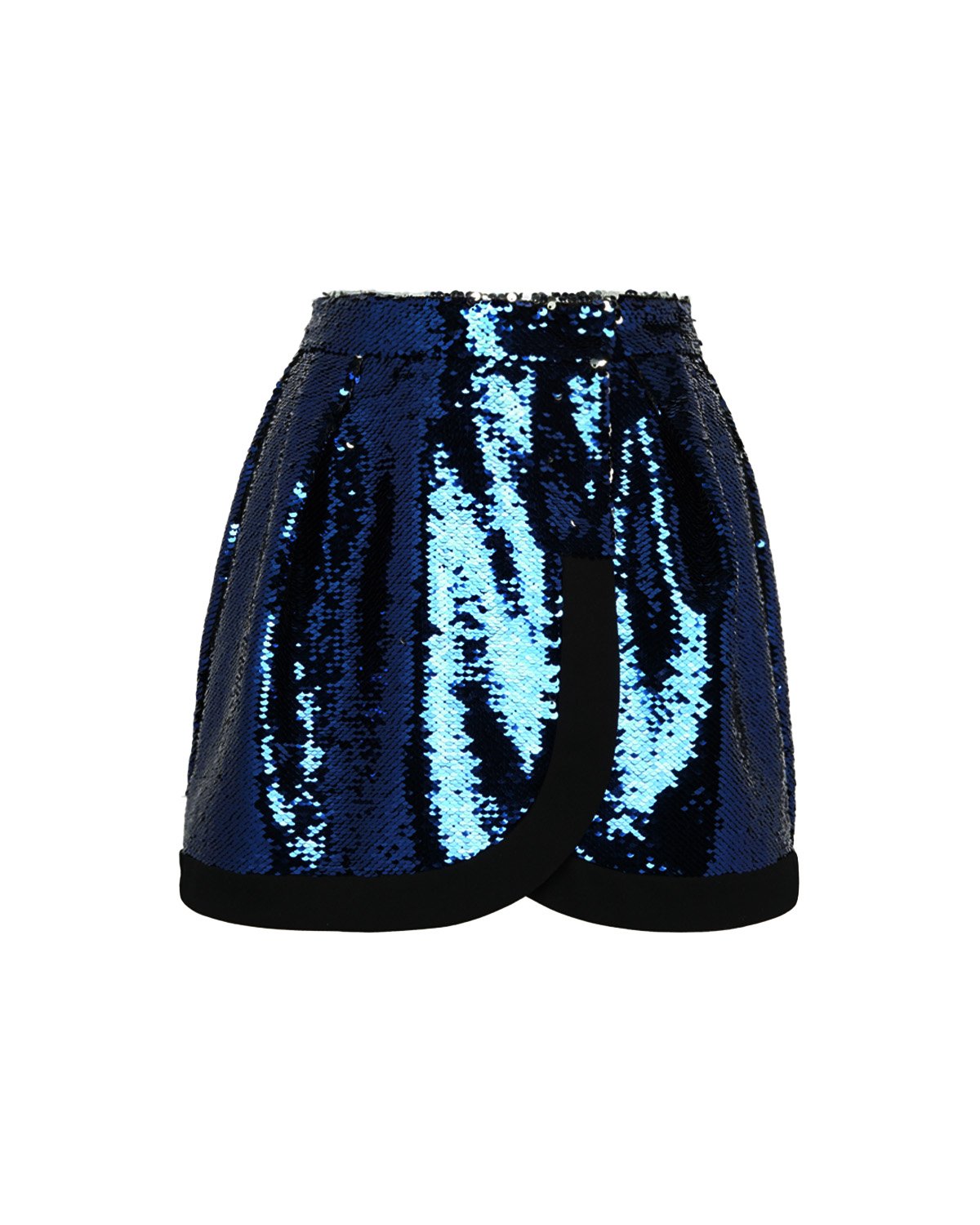 Blue sequined mini wrap skirt | | Genny