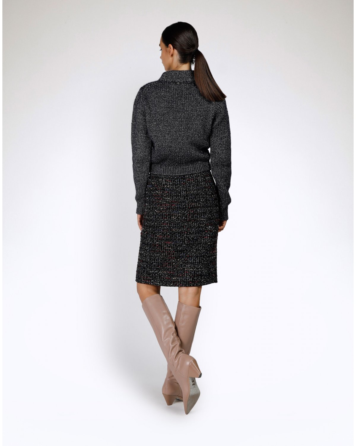 Black high-rise jacquard skirt | This week new arrivals | Genny