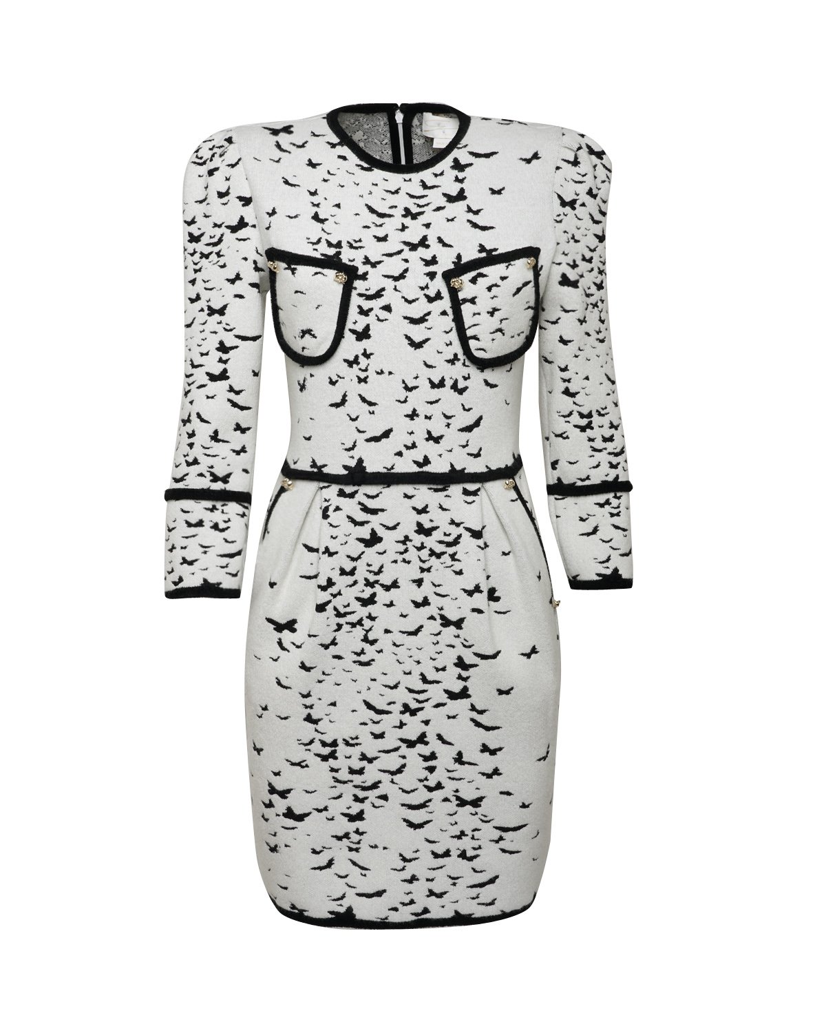 White butterflies all-over bodycon dress | | Genny