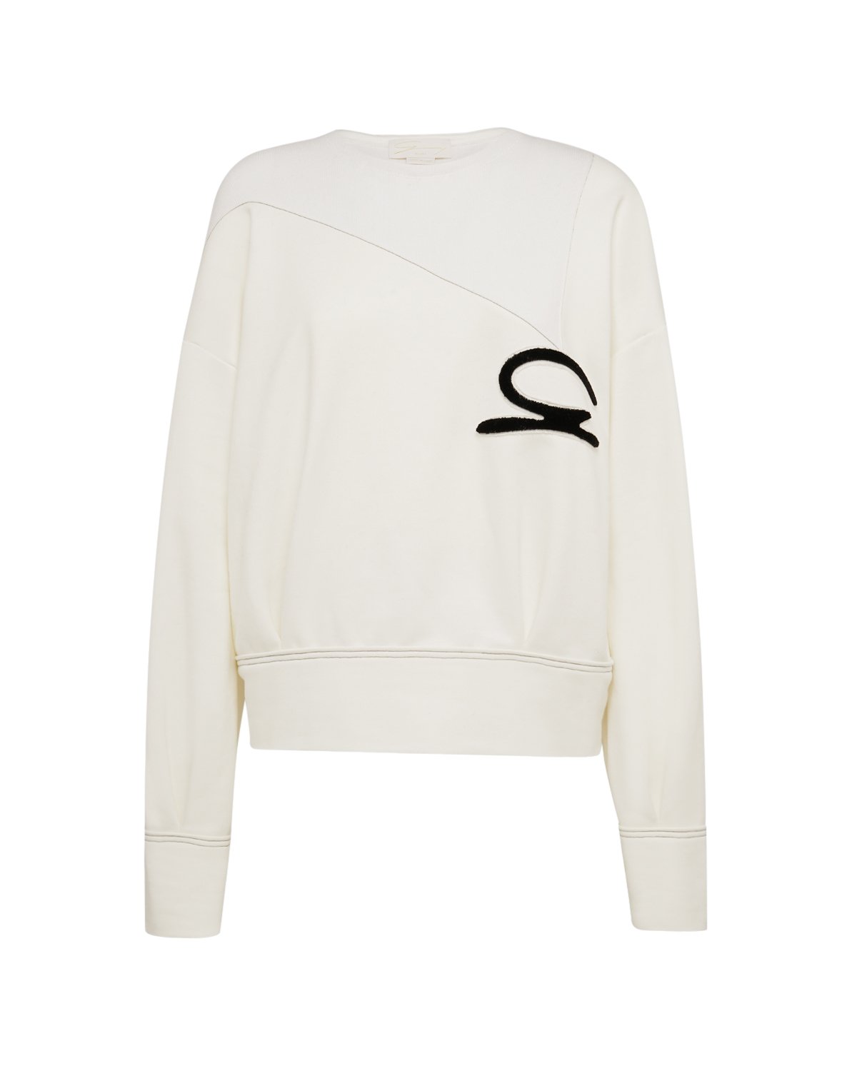 White logo embroidered sweater | | Genny