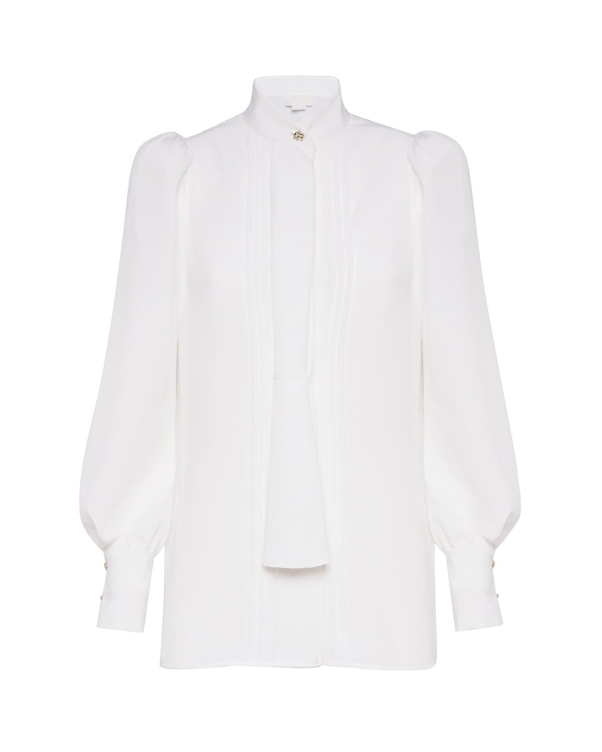 White crinkled shirt with puffball sleeves | This week new arrivals, Party Collection | Genny