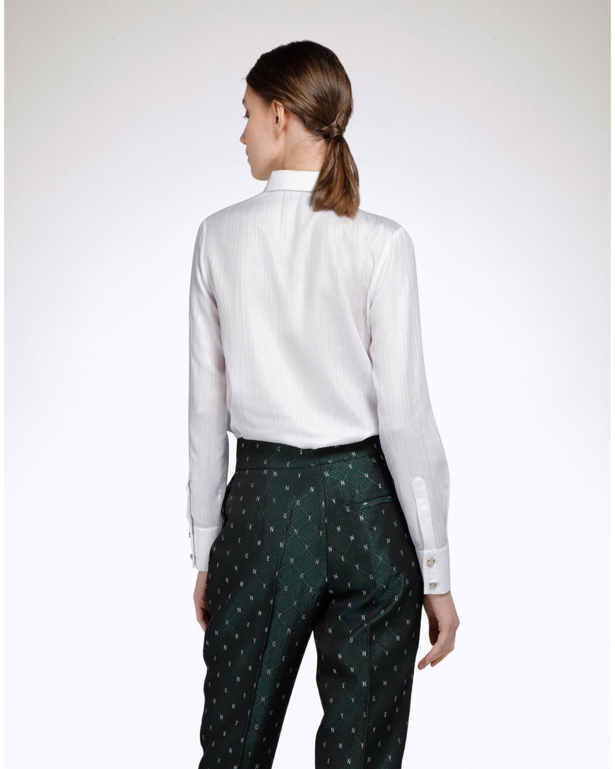 White orchid-embellished shirt | This week new arrivals, Party Collection | Genny