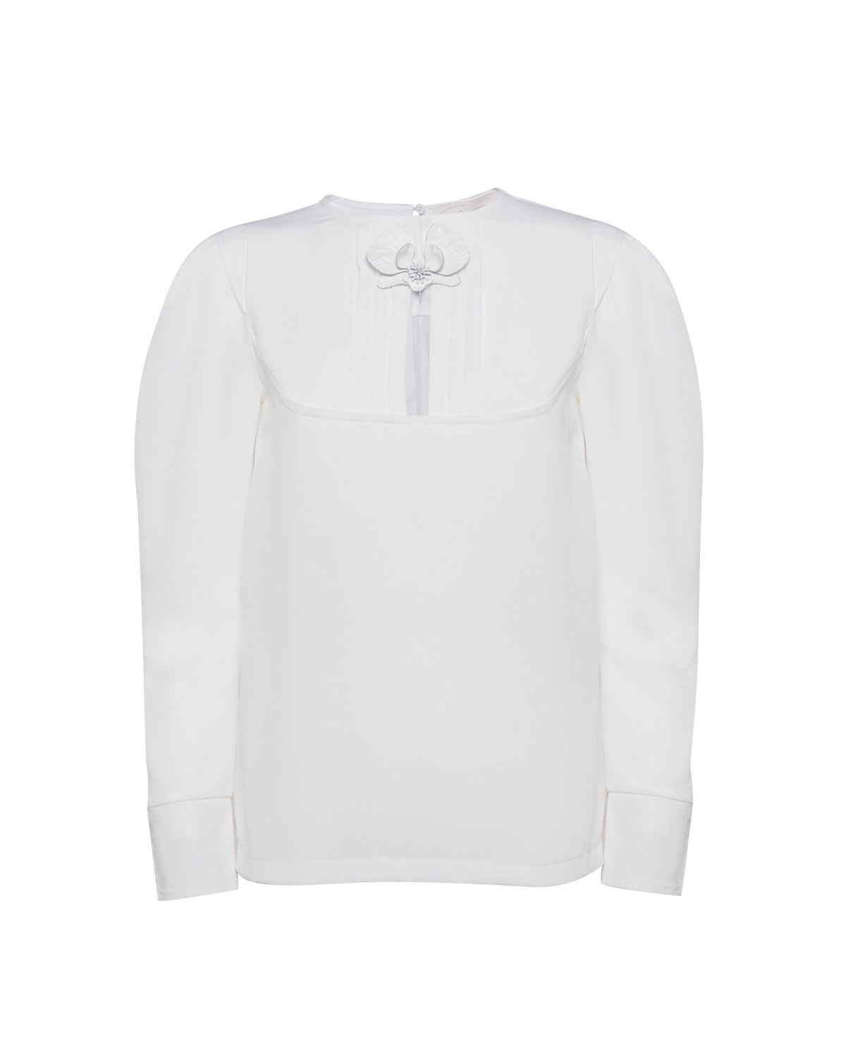 White blouse with puffball sleeves | | Genny