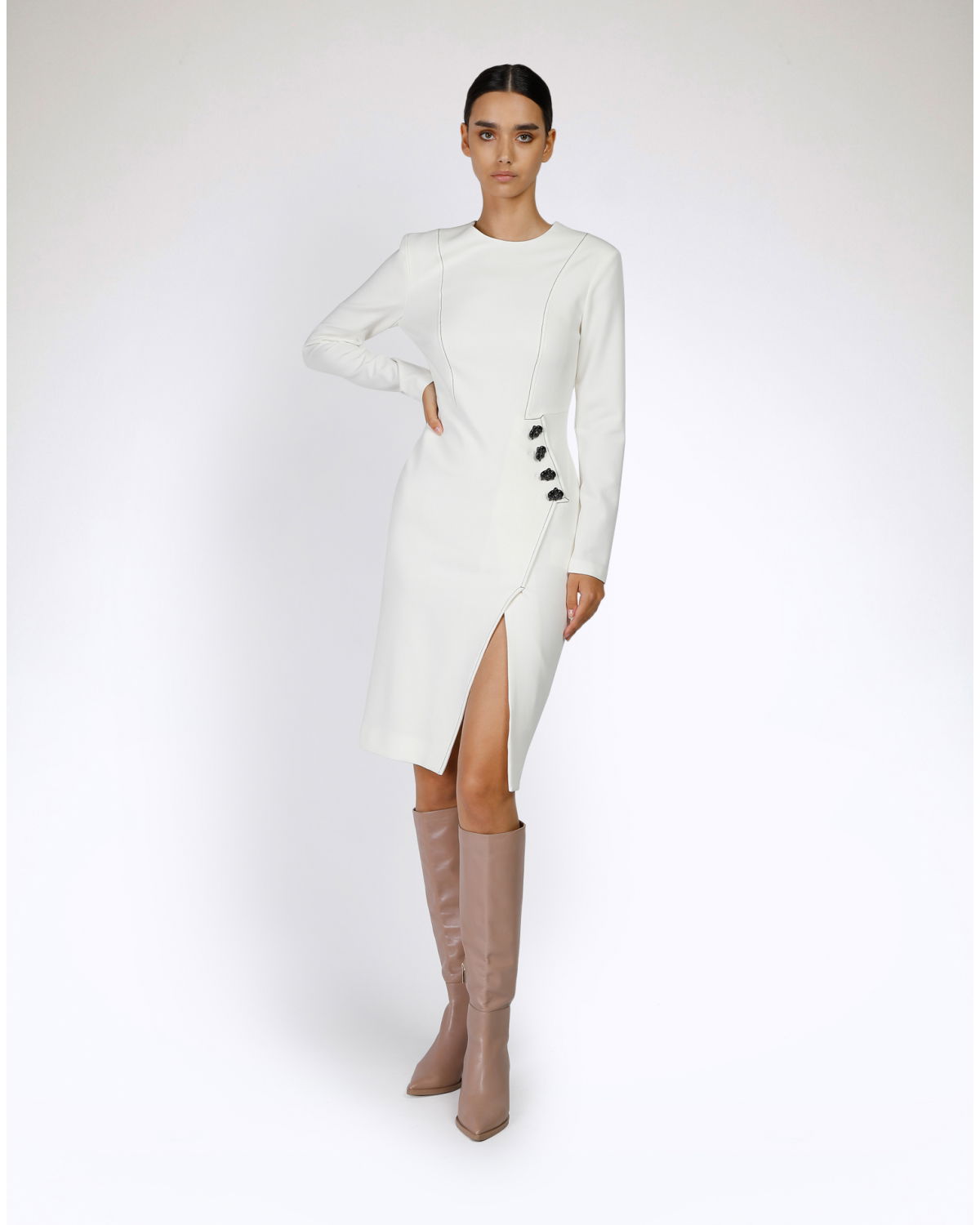 White buttons-detailed dress | Party Collection | Genny