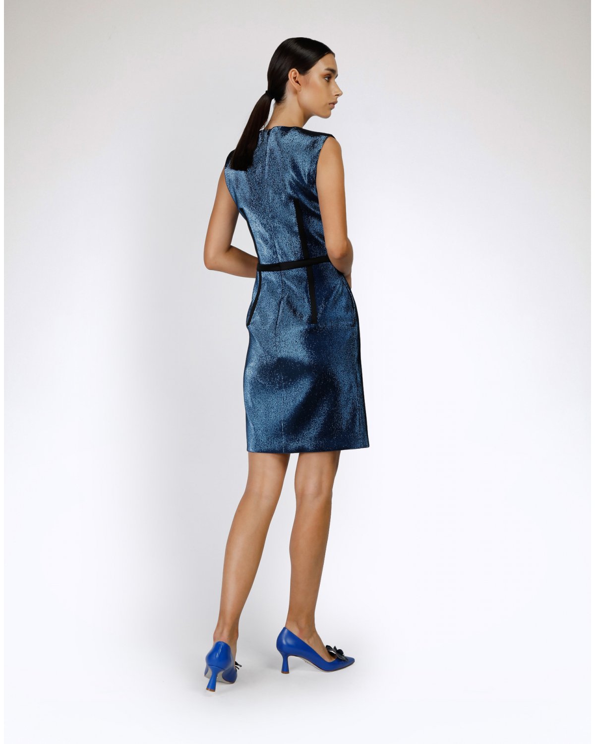 Blue metallic-effect bodycon dress | Party Collection | Genny