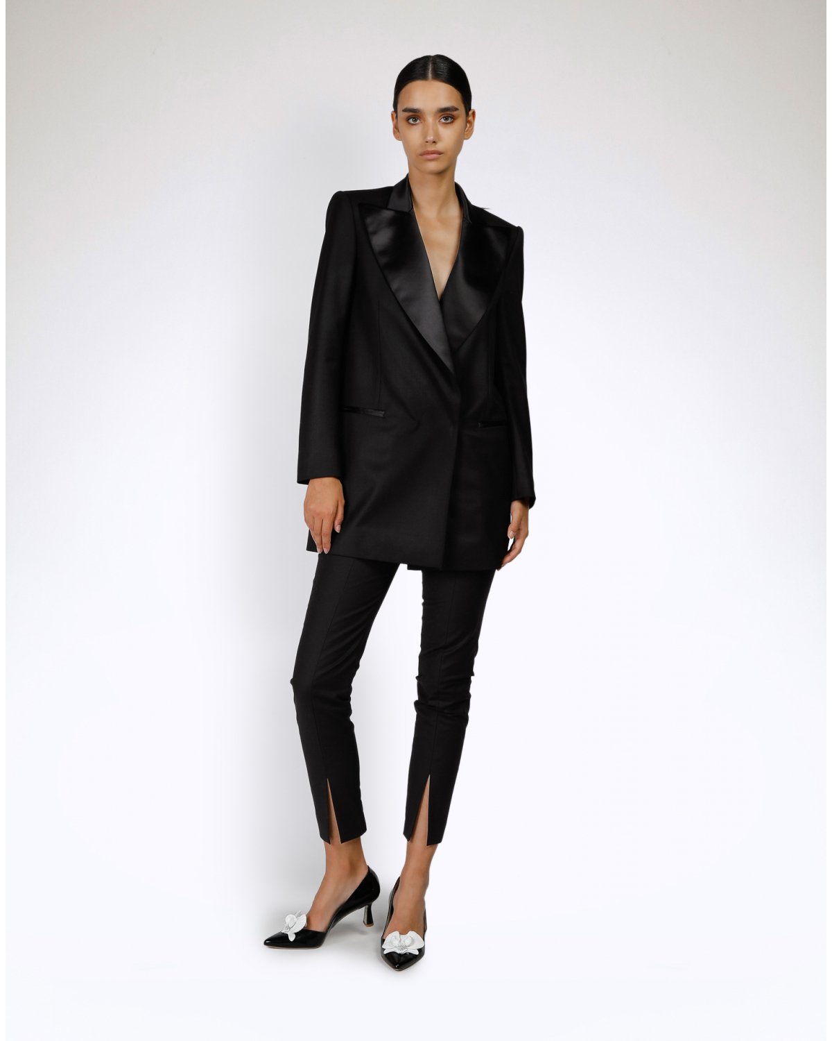Double-breasted balck cady blazer | Party Collection, Evening Essential | Genny