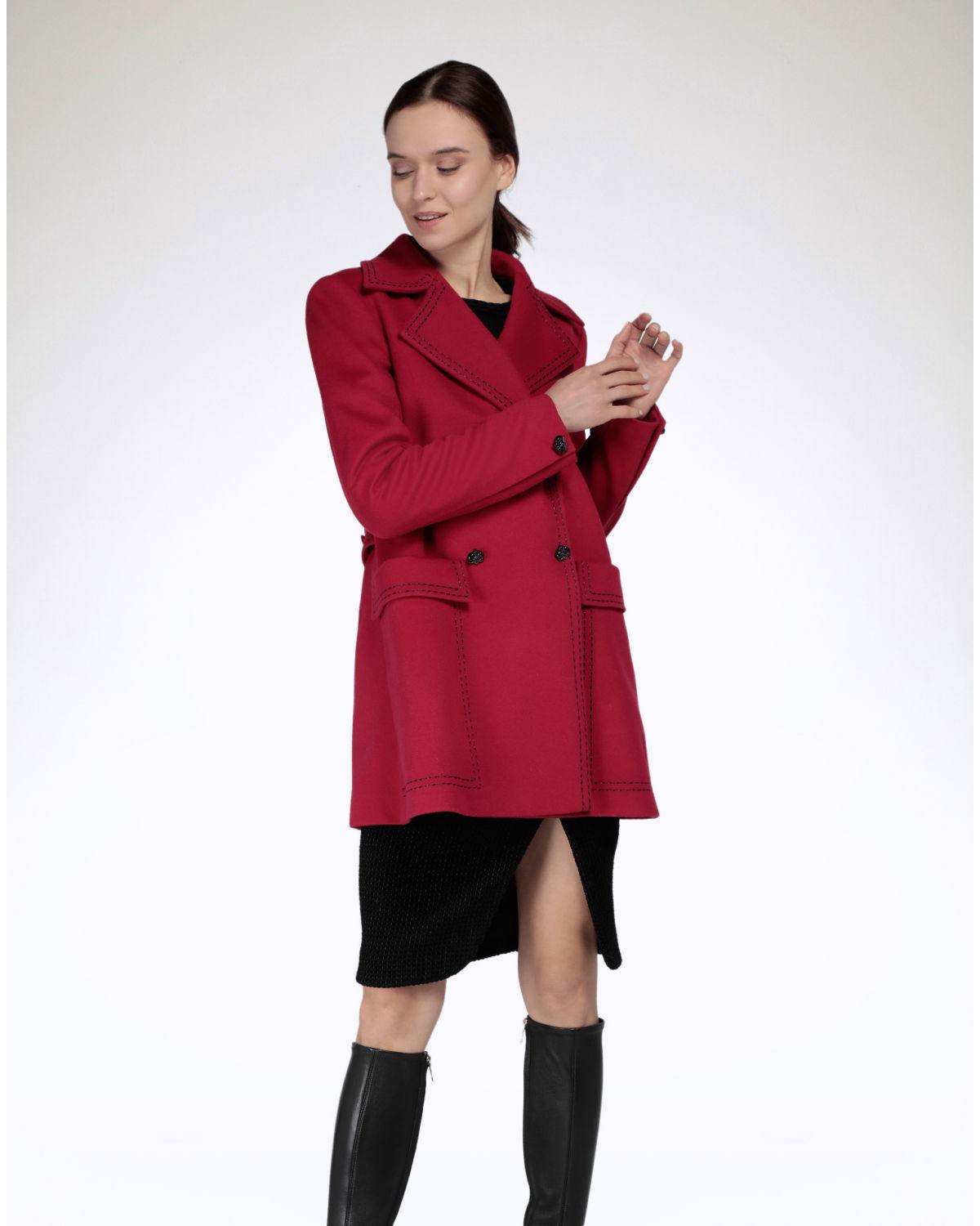 Cappotto rosso in lana e cashmere | hide_category | Genny
