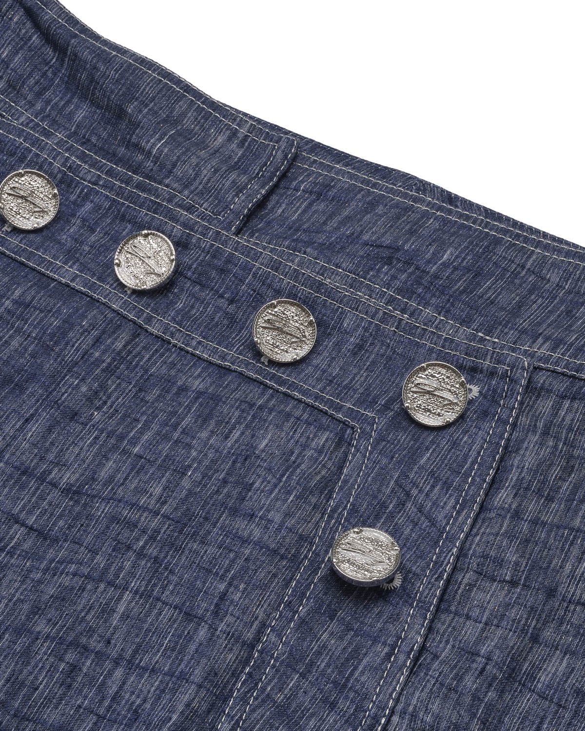 Pantaloni in lino con bottoni frontali | 73_74, Mid season sale -40%, Summer Sale | Genny