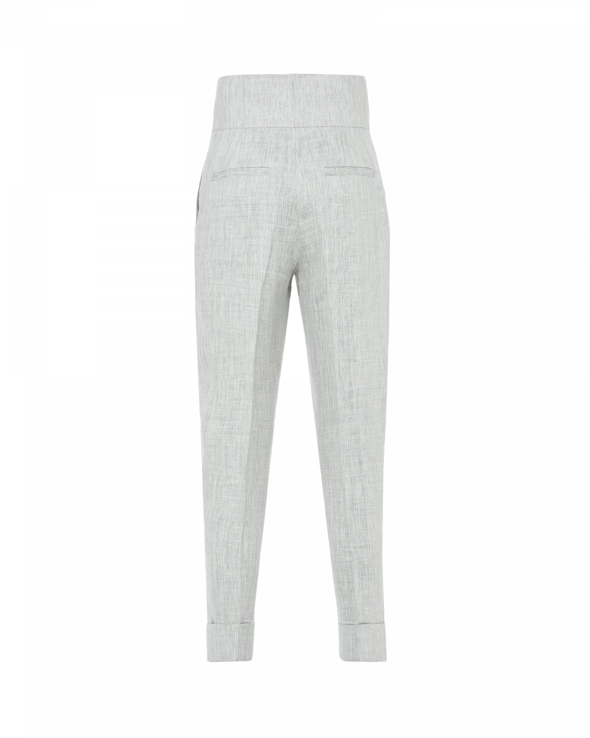 Pantaloni bianchi in lino con risvolto | 73_74, Mid season sale -40%, Summer Sale | Genny