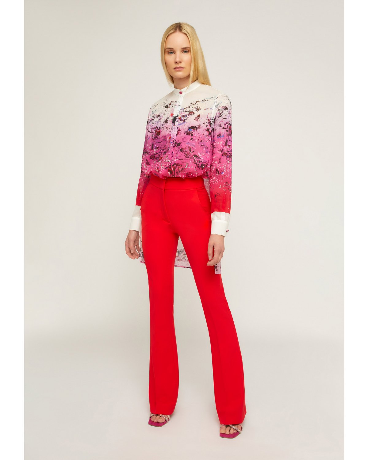Red tight flared trousers | 73_74 | Genny