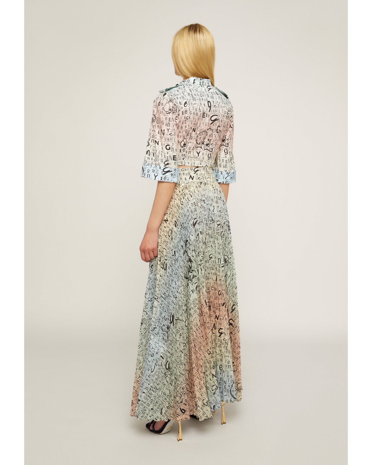 Lettering-patterned long soleil skirt | 73_74, Mid season sale -40%, Summer Sale | Genny