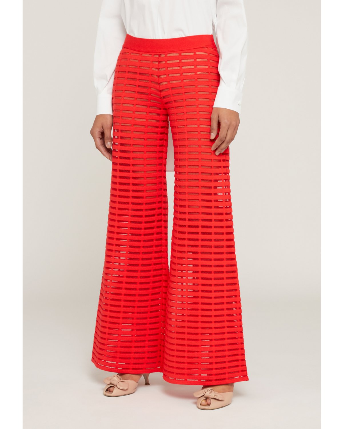 Red open-knit pants | Iconic Capsule Collection, 73_74 | Genny