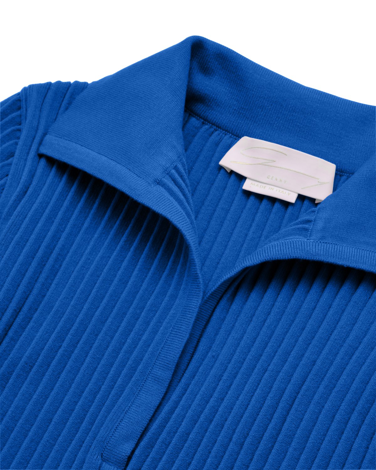 Blue V-neck dress with collar | 73_74, Mid season sale -40%, Summer Sale | Genny