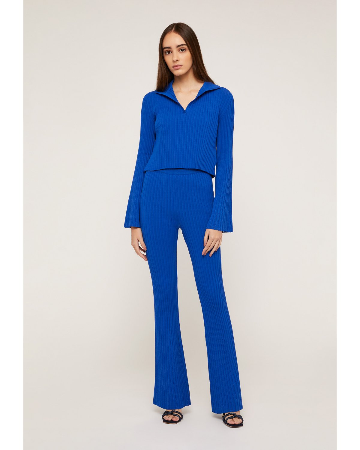Blue pleated knitted trousers | 73_74, Mid season sale -40%, Summer Sale | Genny