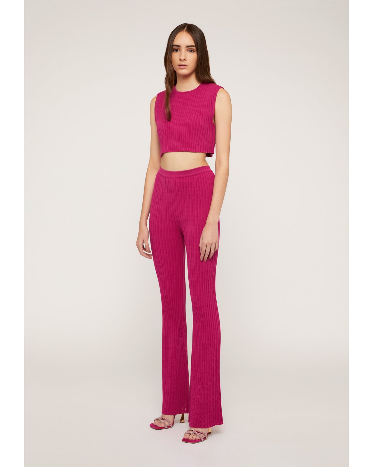 Fuchsia pleated knitted trousers | 73_74, Mid season sale -40%, Summer Sale | Genny