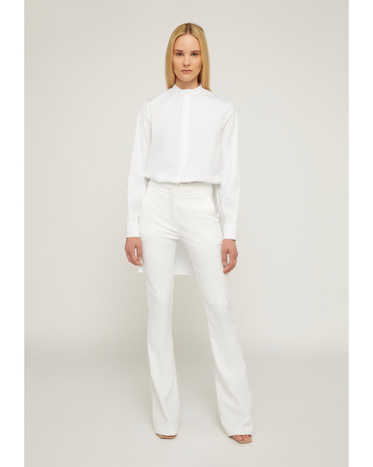 Mandarin collar white shirt | 73_74 | Genny