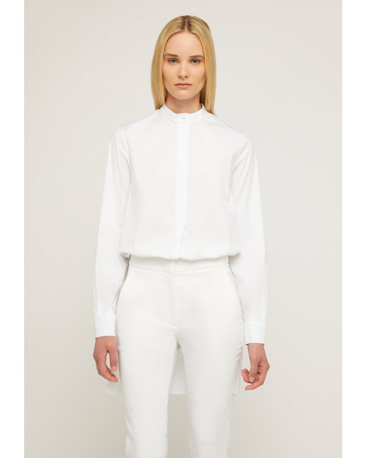Mandarin collar white shirt | 73_74 | Genny