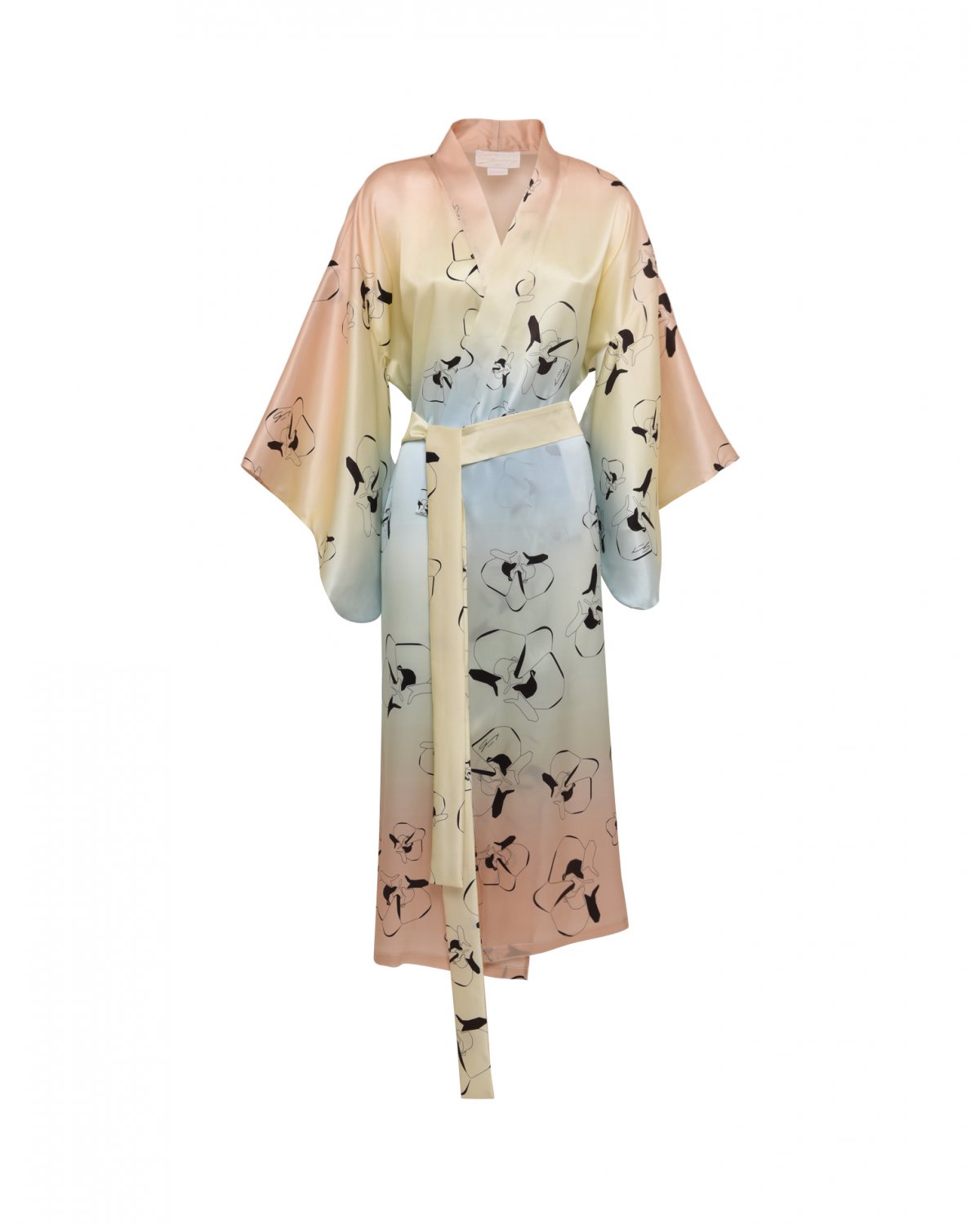Silk orchid-printed kimono | 73_74, Valentine's Day, Mid season sale -40%, Summer Sale | Genny