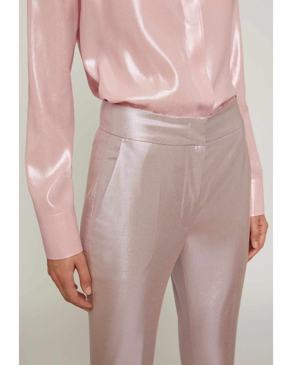 Metallic effect tailored pants | hide_category | Genny