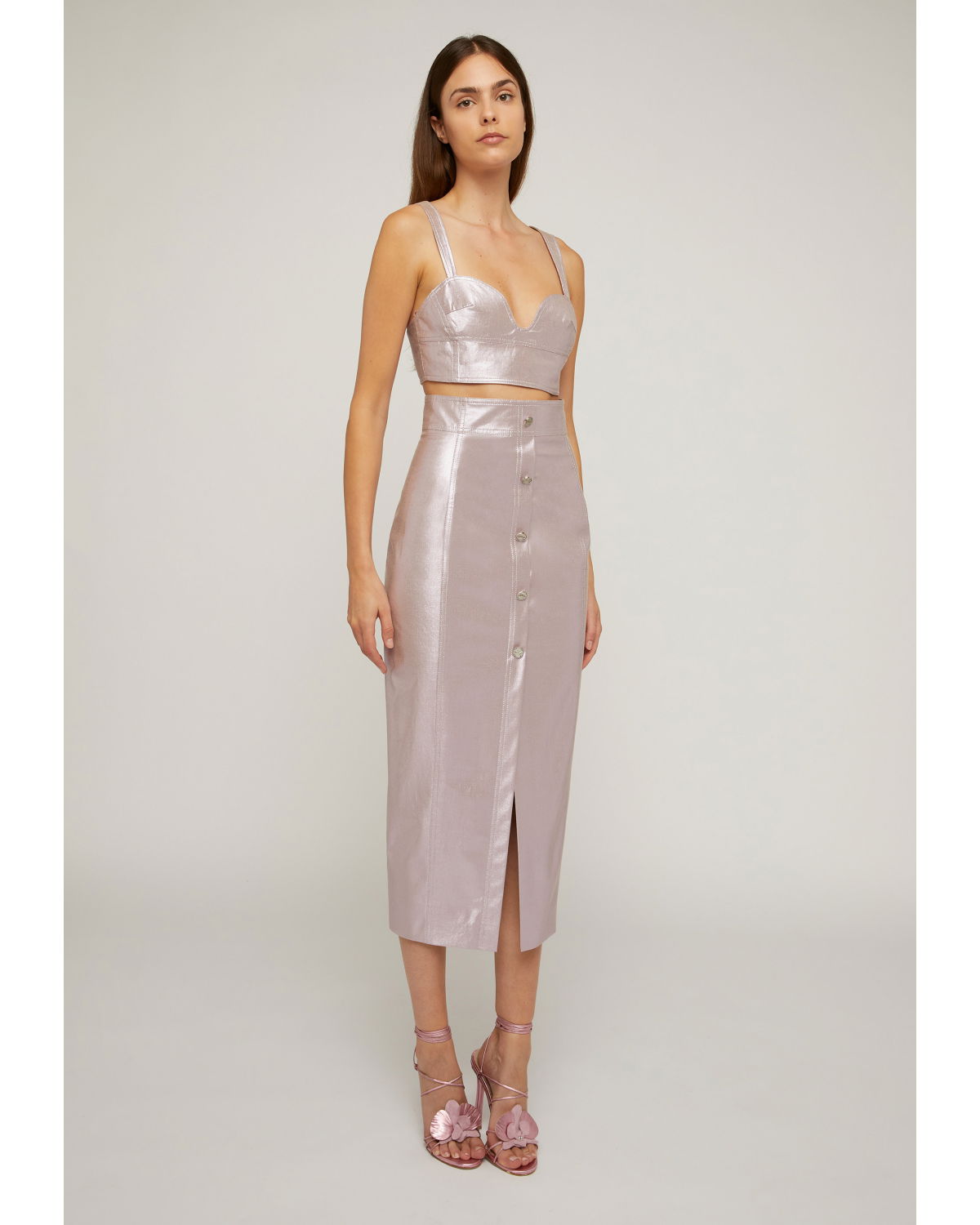 Metallic effect midi skirt | hide_category | Genny