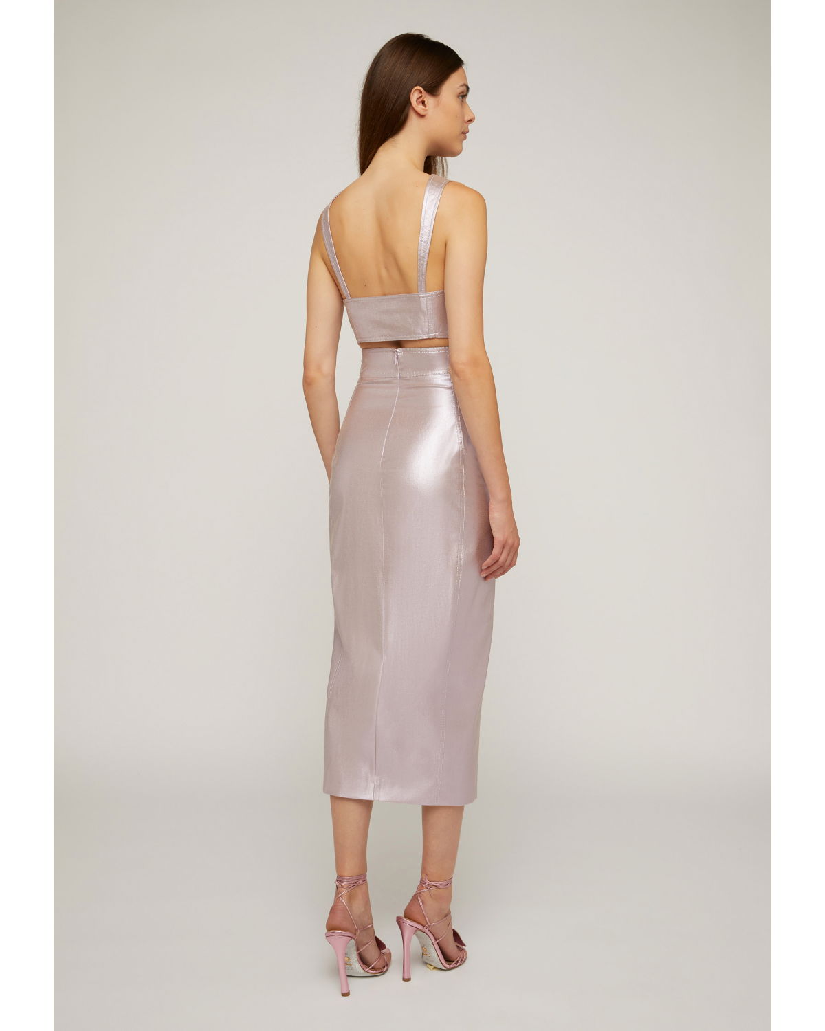 Metallic effect midi skirt | hide_category | Genny