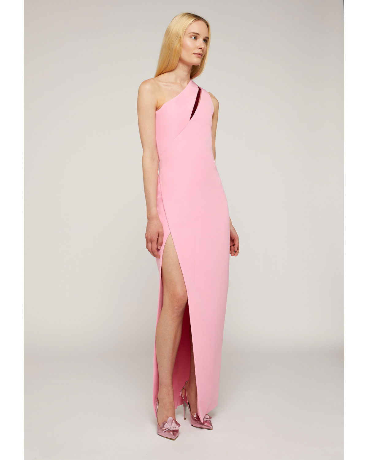 One-shoulder pink evening gown | hide_category | Genny