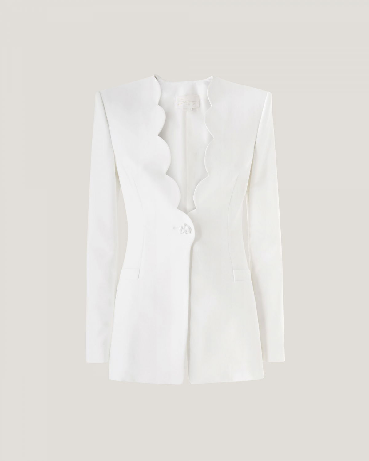 White jacket with scalloped profiles | hide_category | Genny