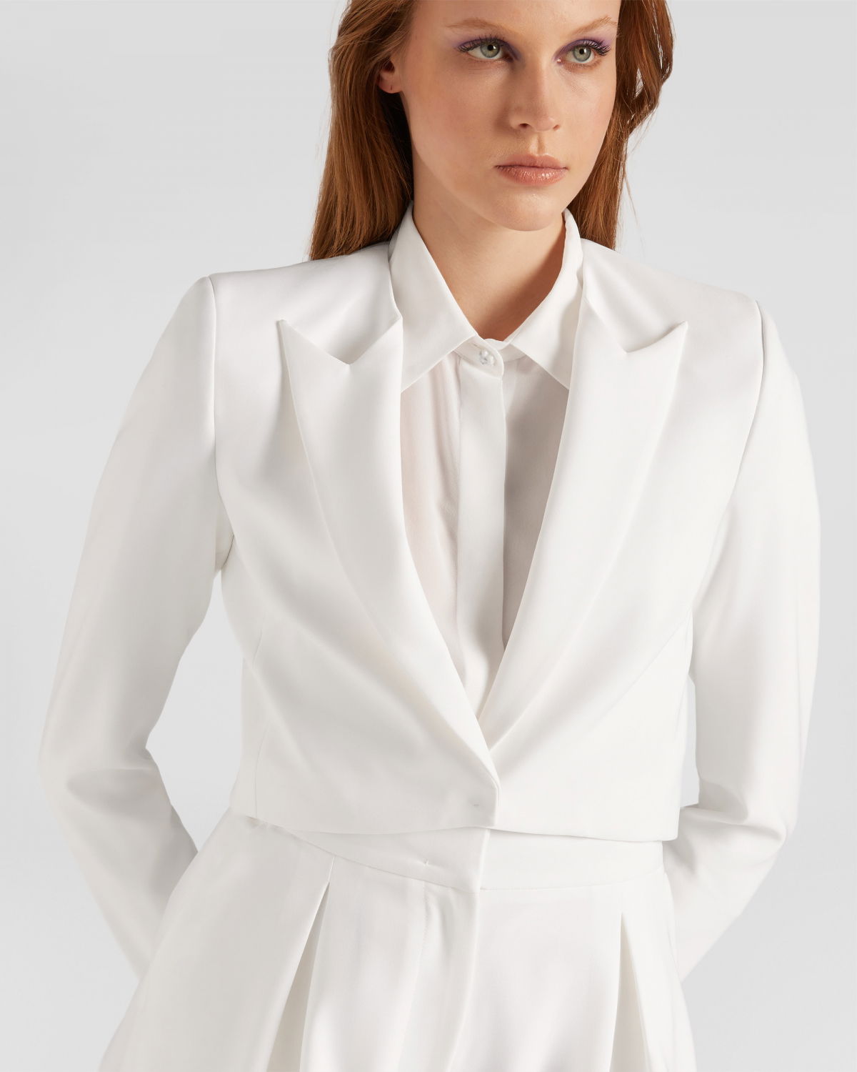 White cropped blazer | hide_category | Genny