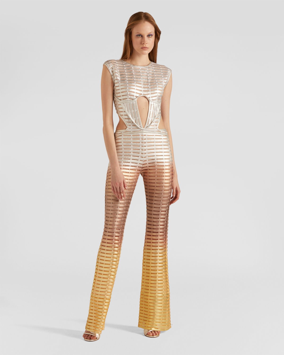 Knit jumpsuit with laminated print | -40%, Sale | Genny